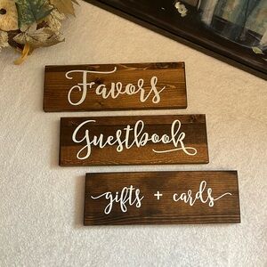 Set of 3 Small Wooden Signs